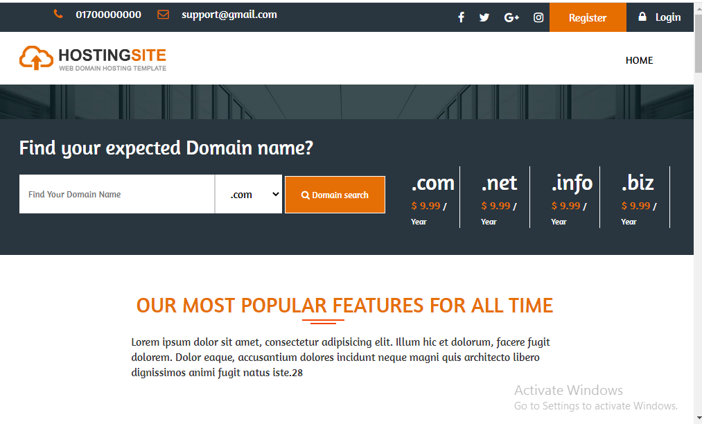 হোস্টিং থিম